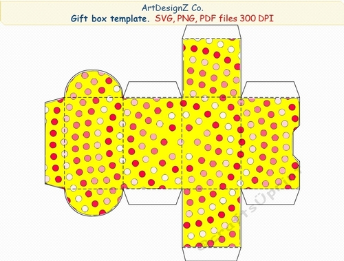 Beautiful gift box template. Vector and raster files. Basket, lid, birthday, back to school, wedding, mother day, Halloween, Easter, Christmas