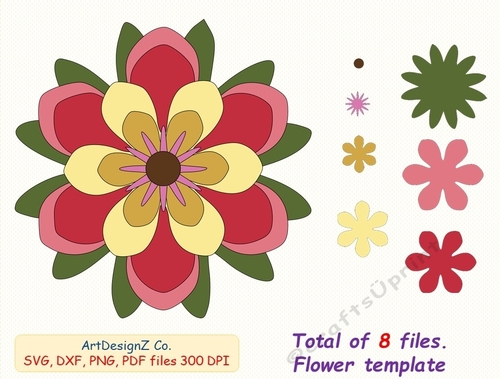 Floral Delights: Versatile Flower Silhouette Set with 8 Files for Crafting and Design Inspiration