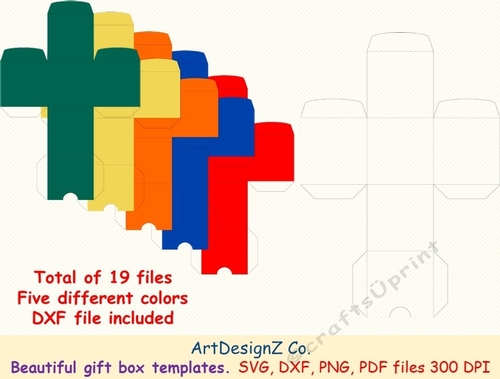 Total of 18 files. Beautiful gift box templates. 
