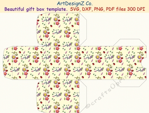 Beautiful gift box template. Vector and raster files. Svg, clipart, basket, birthday, fathers day, wedding, mothers day, Halloween, Easter