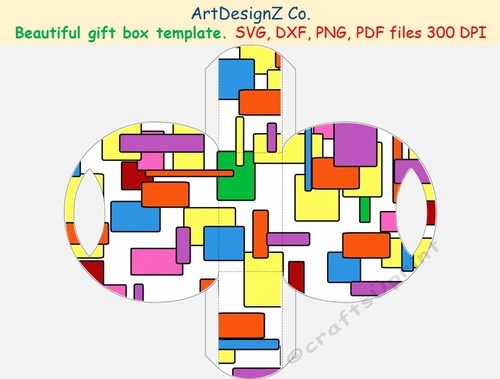 Beautiful gift box template. Simple box, curved box, circle box, storage box, shipping box. 