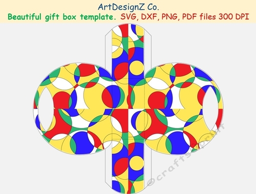Beautiful gift box template. Simple box, curved box, circle box, storage box, shipping box. 