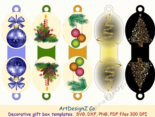 Beautiful Christmas decoration gift box templates. 