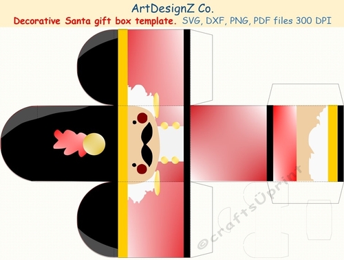 Beautiful Santa and soldier decorative gift box template. 