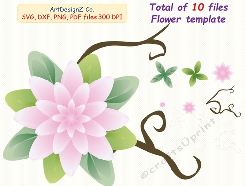 A total of 10 files. Flower Template. Parts, felt, cut, felting, model, making, design, template