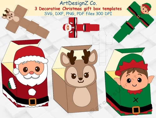 Total of 22 files. Beautiful Christmas gift box templates