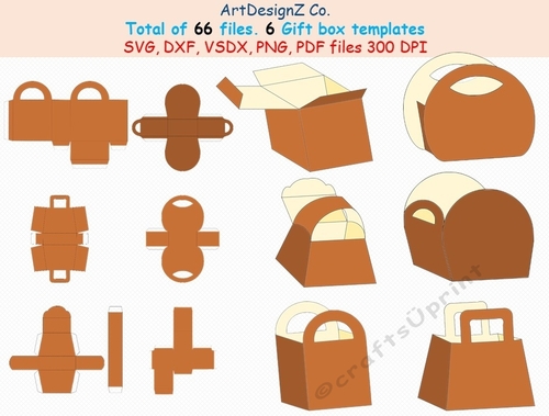 Total of 66 files. Gift box templates