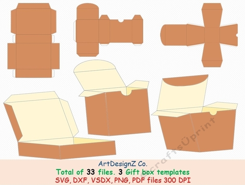 Total of 33 files. Gift box templates