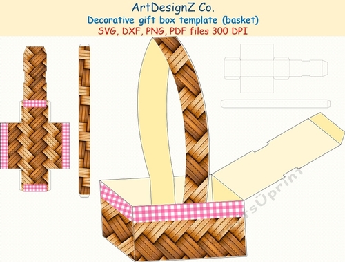 Beautiful decorative gift box template. 