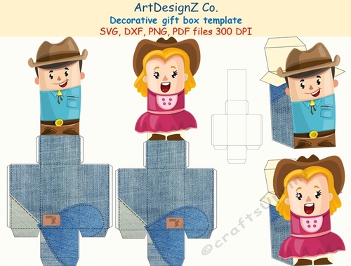 Beautiful decorative gift box template. Vector and raster files