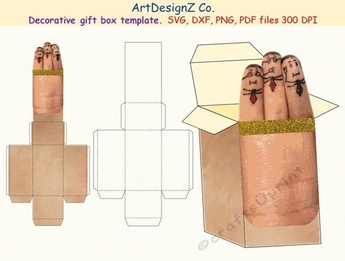 Three wise men. Beautiful decorative gift box template. 