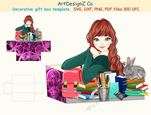 Beautiful gift box templates. Basket Vector and raster files. Back to school, book, Easter, Halloween, birthday, wedding, mother day, Christmas, valentine