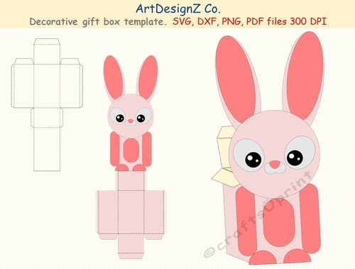 Charming Bunny Easter Gift Box Template: Delightful Design for Festive Celebrations and Special Occasions