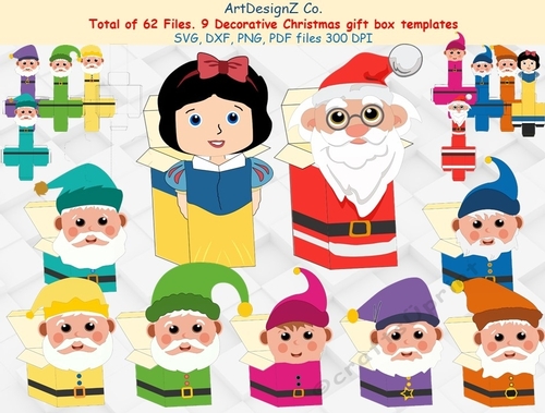 Total of 62 files. Beautiful Christmas gift box templates