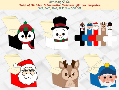 Total of 34 files. Beautiful Christmas gift box templates