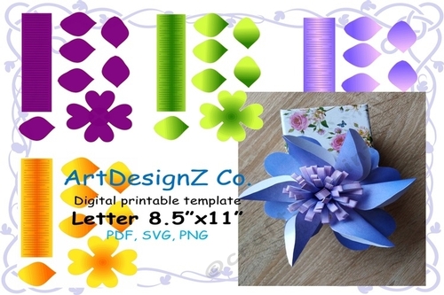 Vector, shoe flower, Paper flower template, 3d, floral stencil, scrapbook, sunflower, clipart, craft, paper flower templates pdf and svg
