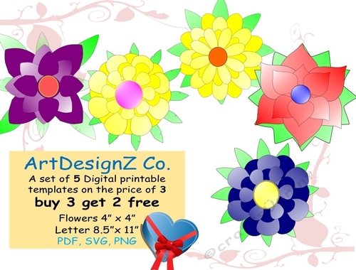 Vector, 3d sunflower svg