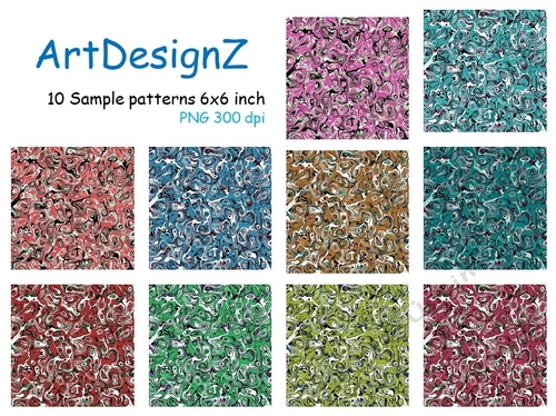 Dazzling Assortment: 10-Piece Digital Paper Pack - Stars, Ombre, Camouflage Designs