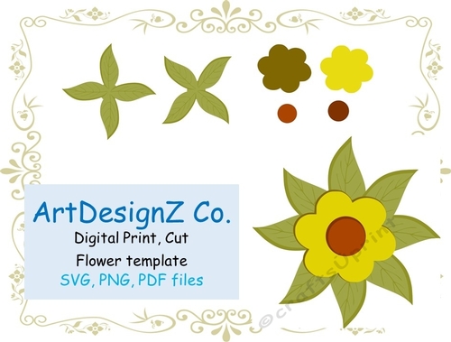 Svg, flower, templates, 3d, petal, cut