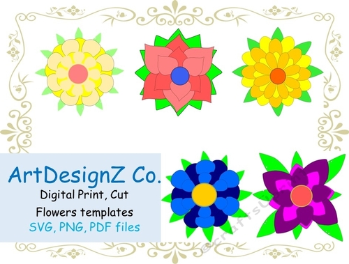 Svg, flower, templates, 3d, petal, cut