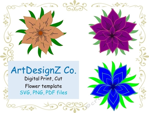 Svg, flower, templates, 3d, petal, cut