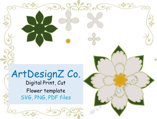 Svg, flower, templates, 3d, petal, cut