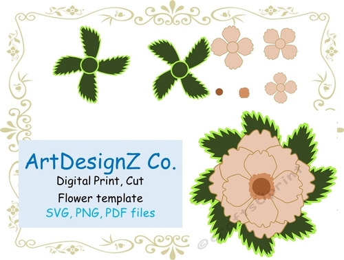 Svg, flower, templates, 3d, petal, cut