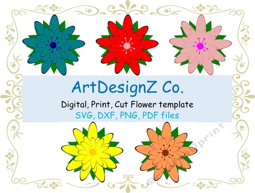 cricut, flowers, petals, silhouette, forever, design, border, templates, petal