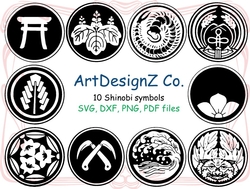 Set of 10 Shinobi (Ninja) symbols