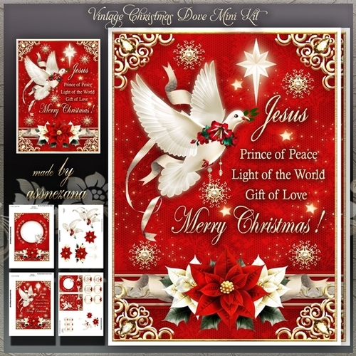 Vintage Christmas Dove Mini Kit