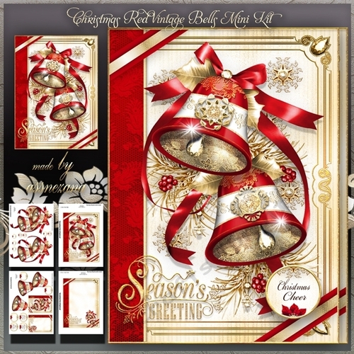 Christmas Red Vintage Bells Mini Kit