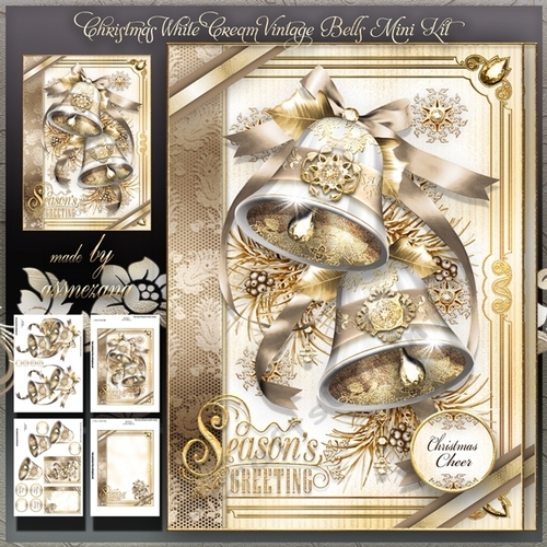 Christmas White Cream Vintage Bells Mini Kit