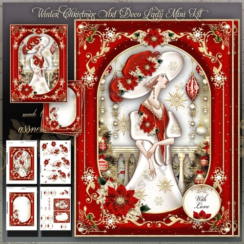 Winter Christmas Art Deco Lady Mini Kit