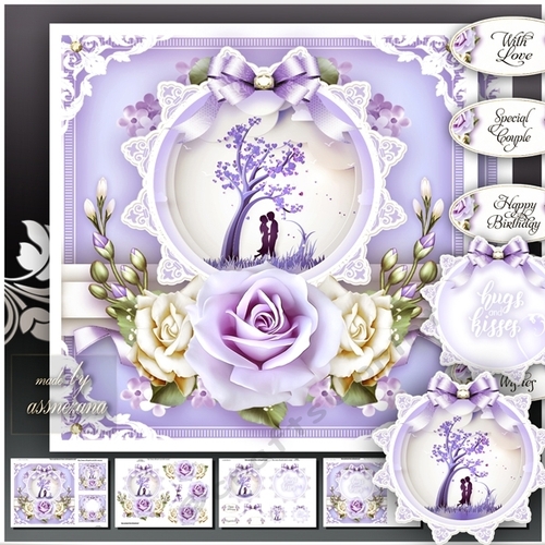 Violet Couple Love Card Mini Kit