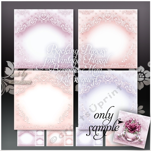 Backing Papers for Vintage Floral Bouquet Mini Kits request