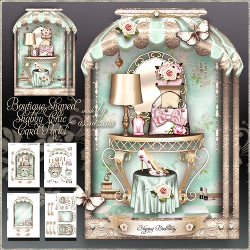 Boutique Shaped Shabby Chic Card Pastel Mini Kit 
