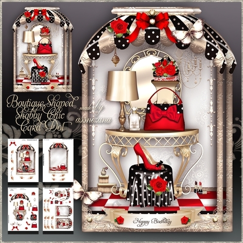 Boutique Shaped Shabby Chic Card Dot Mini Kit