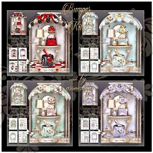 Bumper Kit of Boutique Shaped Shabby Chic Cards