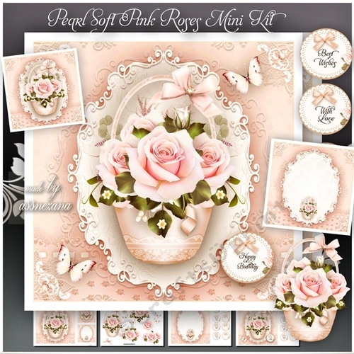 Pearl Soft Pink Roses Mini Kit
