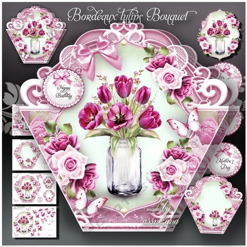Bordeaux Tulips Bouquet Mini Kit