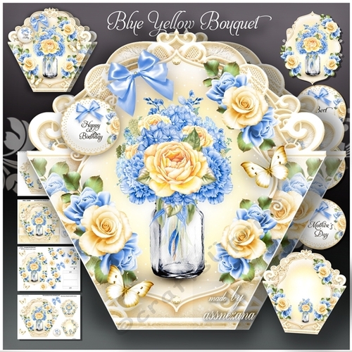 Blue Yellow Bouquet Mini Kit