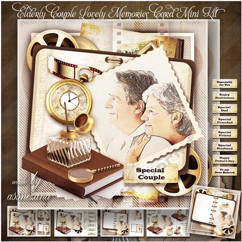 Elderly Couple Lovely Memories Card Mini Kit