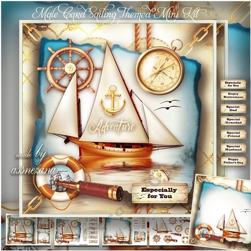 Male Card Sailing Themed Mini Kit