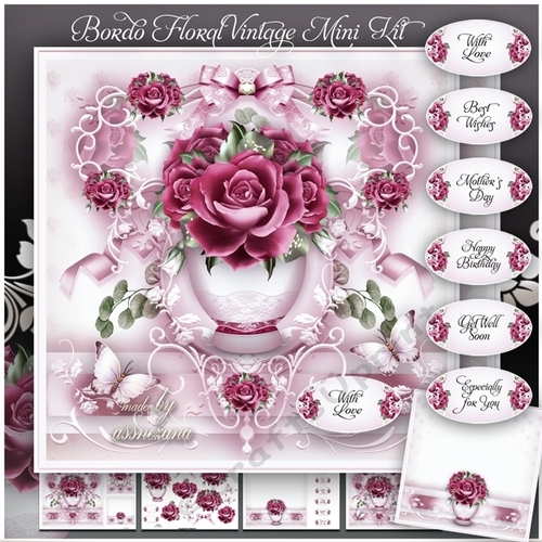 Bordo Floral Vintage Mini Kit
