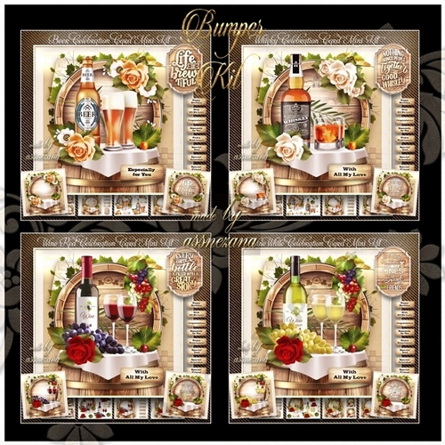 Bumper Kit Male Vintage Cards 3 Celebration Drinks
