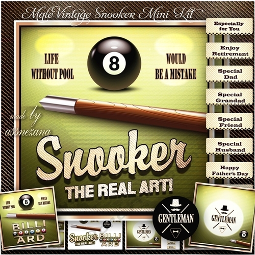 Male Vintage Snooker Mini Kit