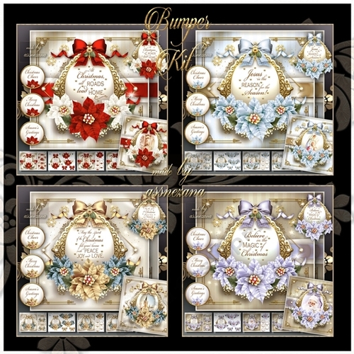Bumper Kit Christmas Poinsettias with Verse