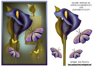 Purple Calla with Butterfly