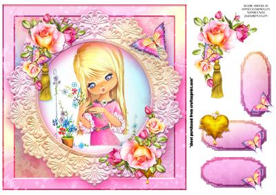 Rose Pretty Girl Card Front