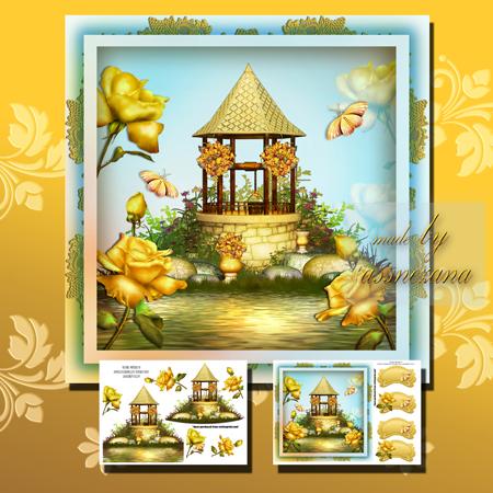 Gold Wishing Well Card Front